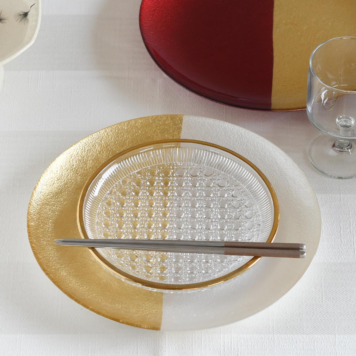 【OUTLET MS21 訳あり品】FEGARI フェガーリ プレート27cm 2色 FG2701【金 ゴールド お正月 和食器 祝い皿 紅白 銀 シルバー】