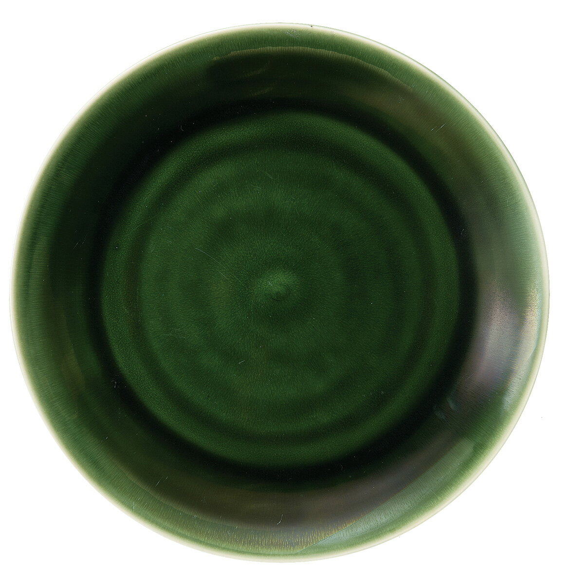 【取り寄せ商品】隠れ窯　梁山 RYOZAN ラウンドプレート 28cm RZ2801【磁器 日本製 グリーン 深緑 織部色 シリーズ 美濃焼】