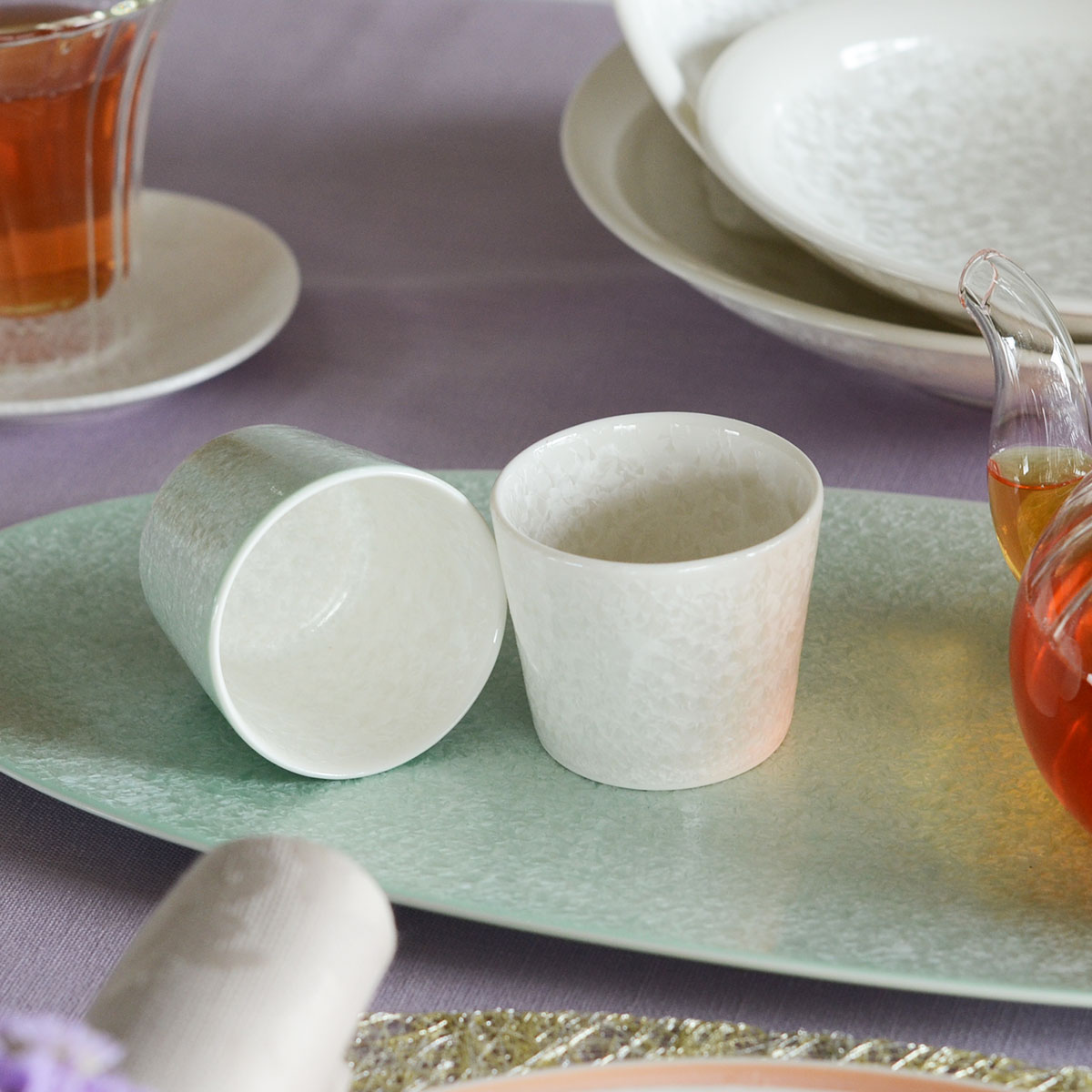 【取り寄せ商品】咲 SAKU（隠れ窯）猪口 ホワイト MJ118-426【雪 結晶 美濃焼 食洗機可 電子レンジ可 ..