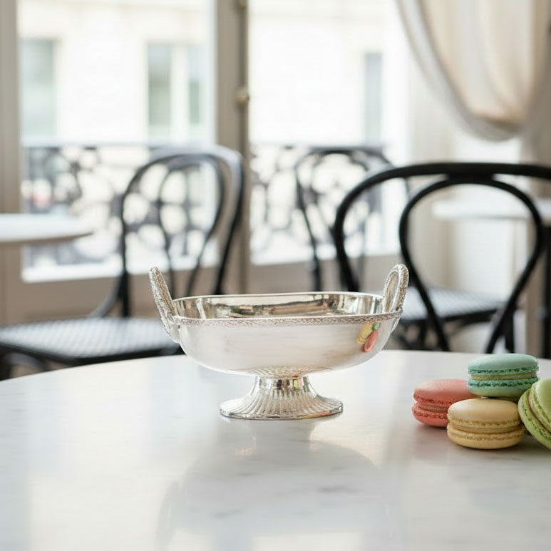 Queen Ann Silver Bowl QA-68985 [Bowl, Silverware, Trinket Box, Decoration, Entertaining, Stylish, Antique, Classical]