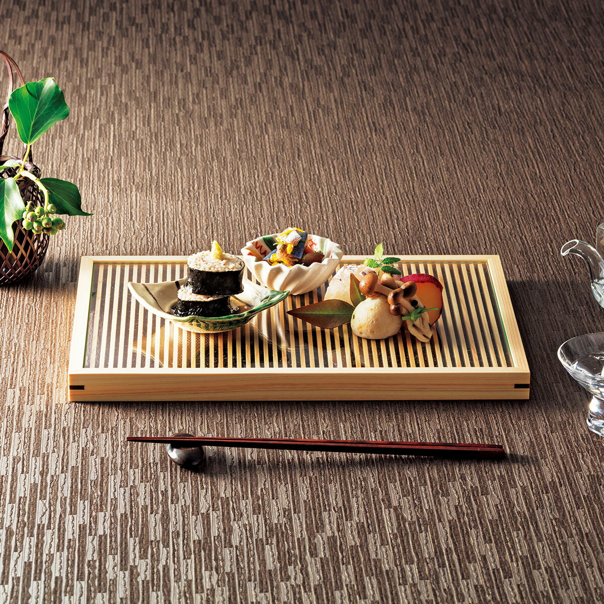 【取り寄せ商品】用美 YOUBI ひのき糸格子敷台【日本製】　28006【盛器 ひのき 木製 糸格子 懐石 和食 ..