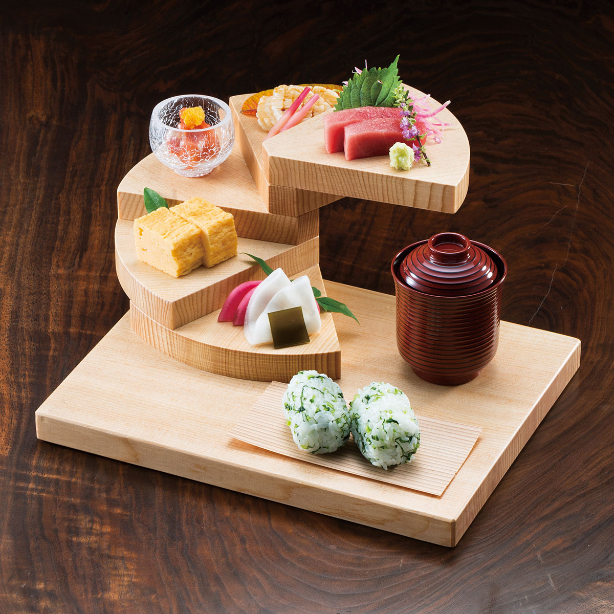 乐天商城 - 【取り寄せ商品】立体盛込 回旋 角ベース 五段【日本製】　35399【パーティー 業務用 飲食店 映え 焼肉】