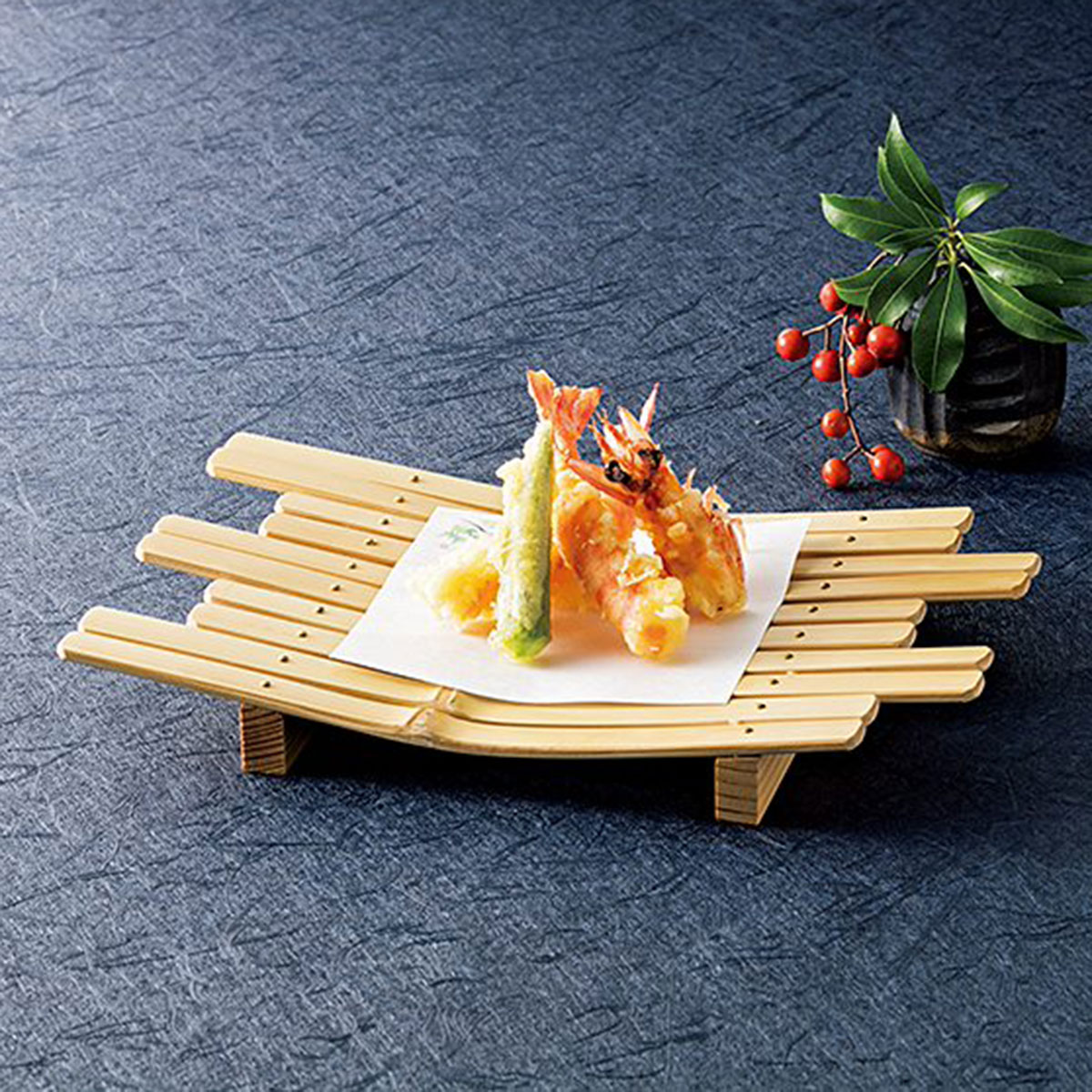 【取り寄せ商品】用美 YOUBI 竹・筏皿　22402【うどん そば 竹かご 天ぷら とんかつ 懐石 和食器 おもてなし 和食 料亭 割烹 】