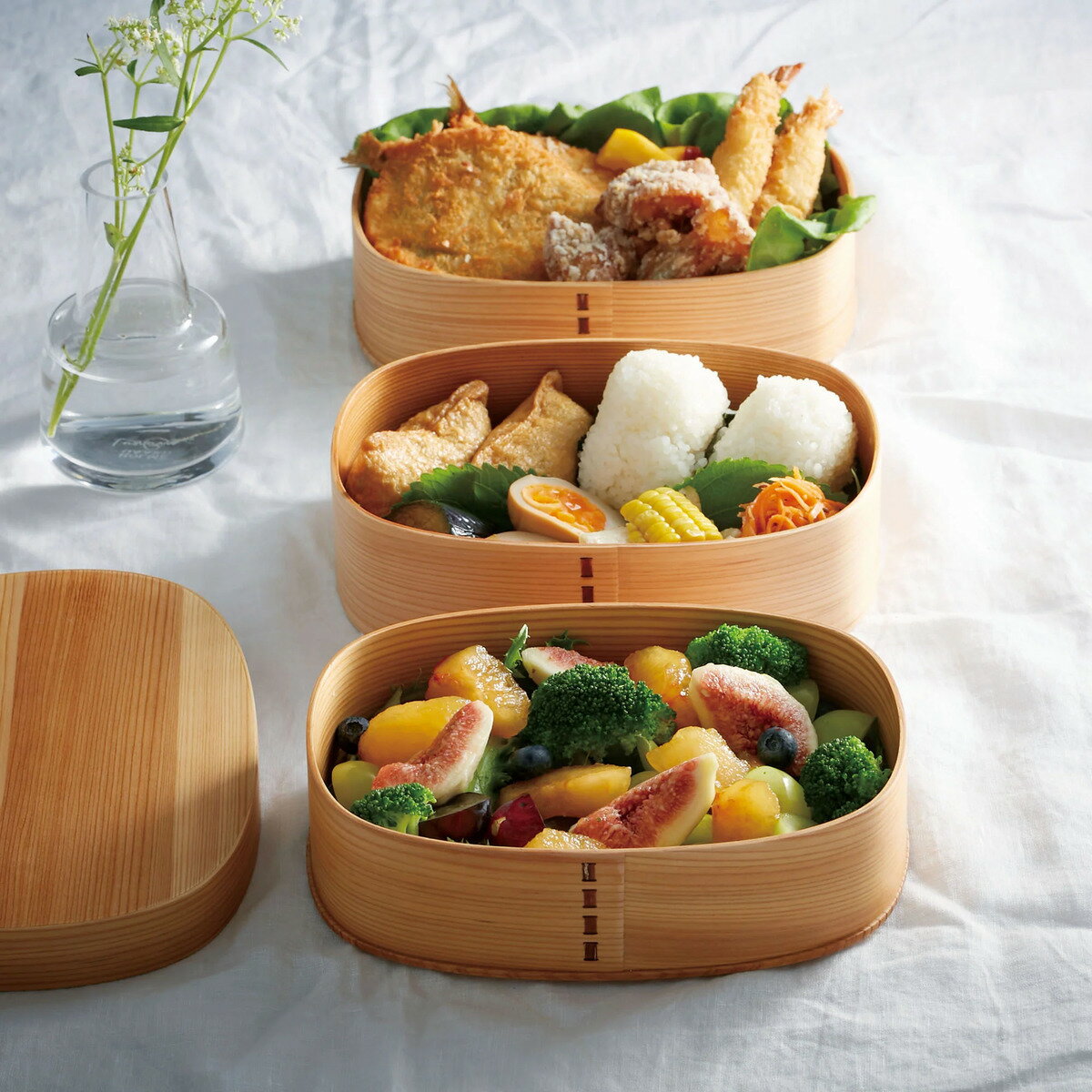 【取り寄せ商品】わっぱお重 かさねがさね　79423【竹網み お花見弁当 ランチ 盛り付け おしゃれ おもてなし 業務用 演出小物 弁当箱】