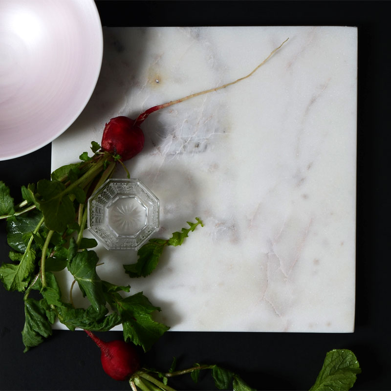 【OUTLET WM35 訳あり品】天然石 24cmスクエアプレート ホワイトカラー 342 R30