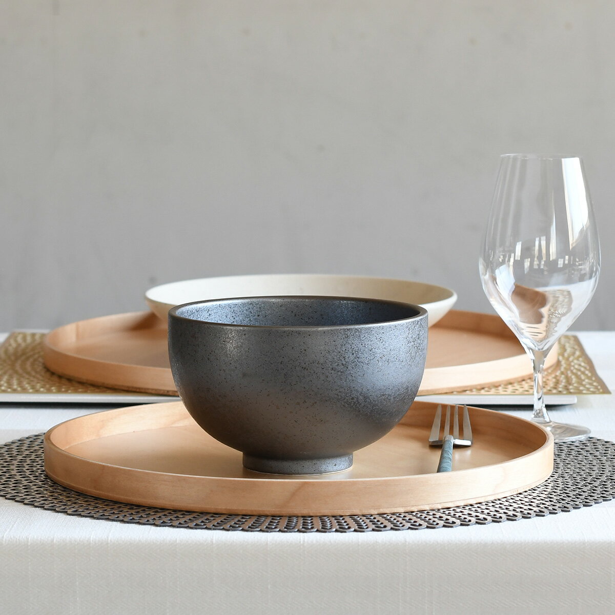 【取り寄せ商品】弥勒 みろく 丸型5.0丼【日本製】　67500257【フルシリーズ 和食 割烹 料亭 灰色 グレー】