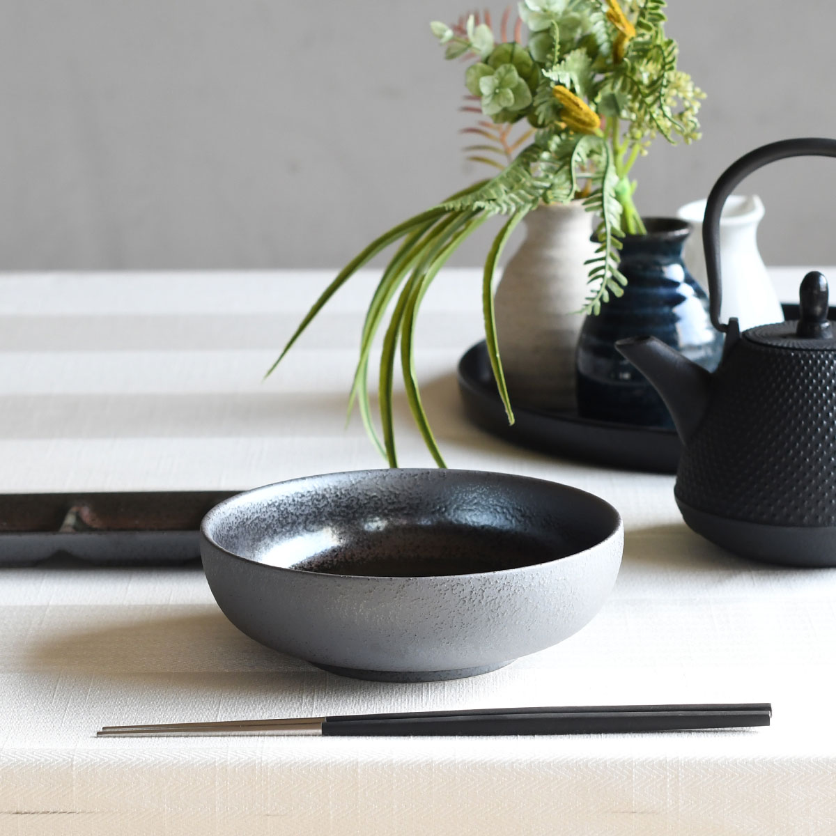 優艶(ゆうえん）15cm鉄鉢【在庫限りで廃番】【日本製 フルシリーズ 和食 割烹 料亭 艶黒 ダークブラウン 】