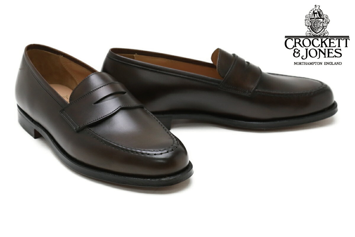 クロケット&ジョーンズ Crockett&Jones メンズ ドレスシューズ 8363 dbr ボストン ローファー ダークブラウン BOSTON 314 レザーソール ビギン Begin 雑誌掲載モデル