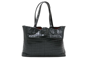 レザック トートバッグ スモークグレー ブラック バッグ クロコダイル ポロサス ビジネス A4 最高級 ポロソス ワニ革 ブランド 日本製 LE'SAC pippa35 croco smgy
