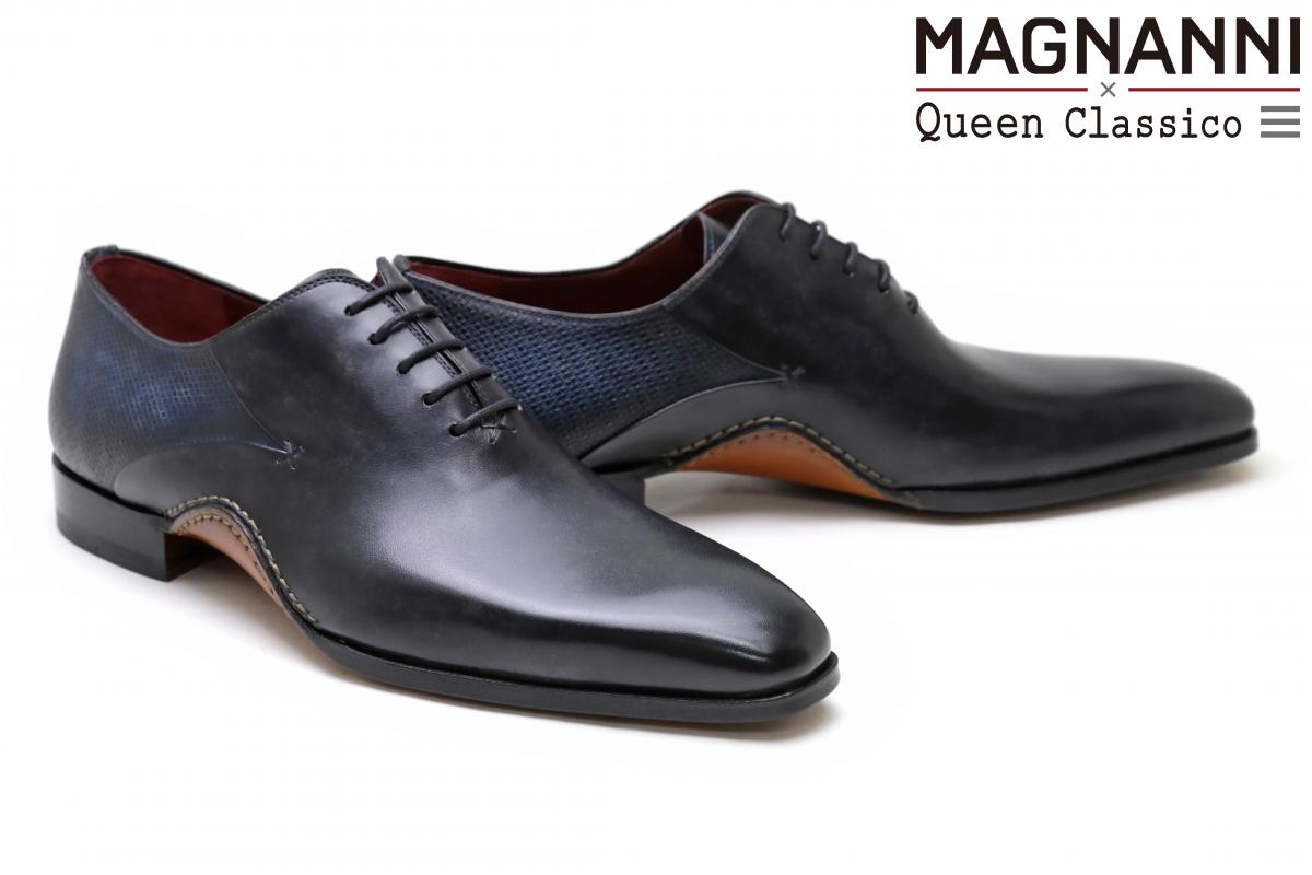 マグナーニ MAGNANNI メンズ ドレスシューズ マグナーニ×クインクラシコ ホールカットコンビネーション ダークグレーダークブルー スペイン製 クインクラシコ限定モデル 別注 在庫僅少 89564dgydbl