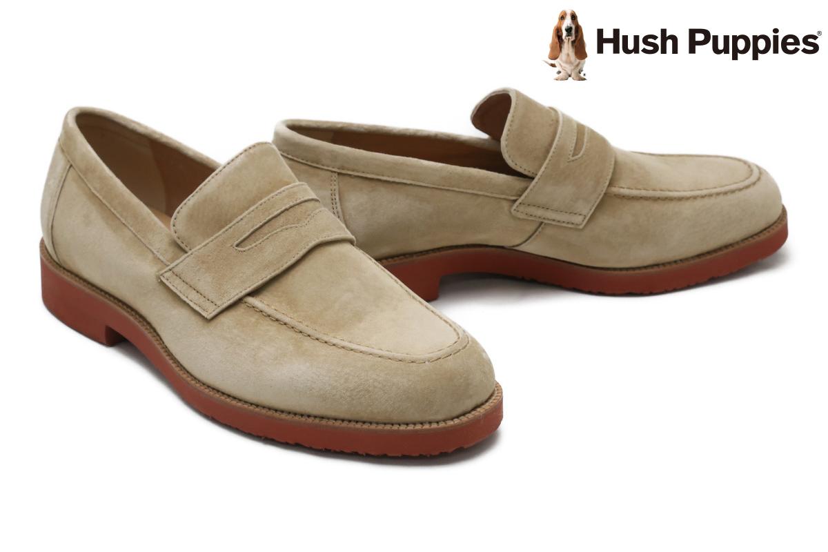 ハッシュパピー / Hush Puppies メンズ カジュアルシューズ m-104tbg スエードローファー ベージュ 国産(日本製) 雨天