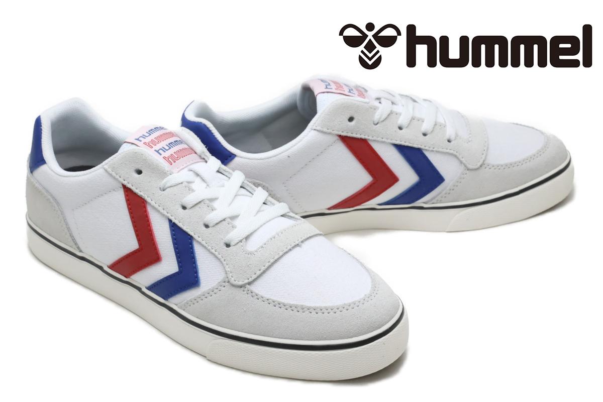 ヒュンメル メンズ スニーカー スタディール LX-E キャンバス ホワイトブルーレッド hummel hm217668whblrd