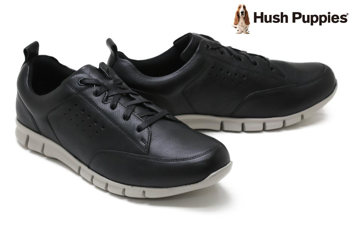 1/15限定！エントリー＋RカードでPt20倍｜ハッシュパピー / Hush Puppies メンズ カジュアルシューズ m-7105tbk レザースニーカー ブラック