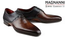 【25日限定！エントリー＋RカードでPt20倍】【クインクラシコオリジナルモデル】 マグナーニ / MAGNANNI メンズ ドレスシューズ 25242tabgris マグナーニ × クインクラシコ/ ライン ホールカット ツートンカラー タバコ/グリス スペイン製