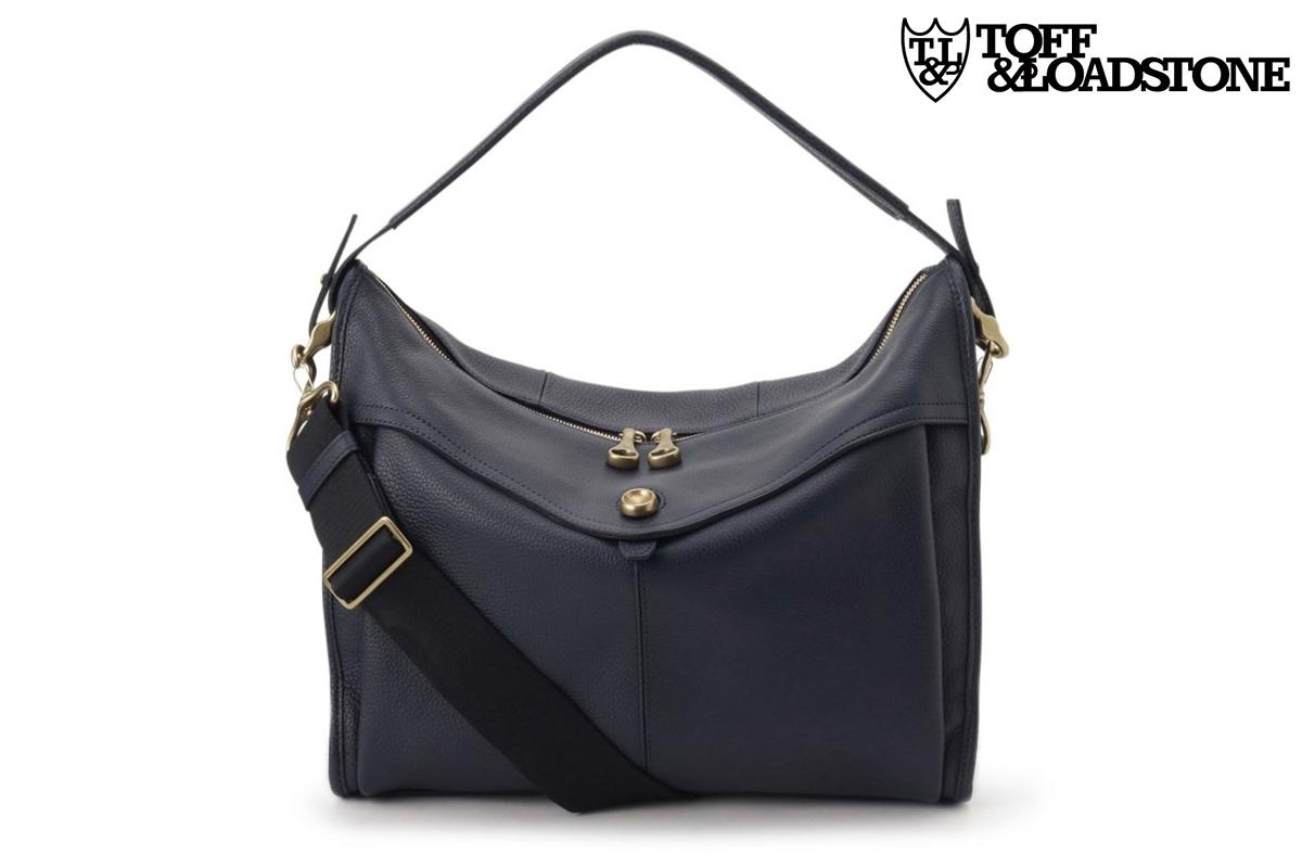 トフ＆ロードストーン バッグ ブラスボタン 2WAY ショルダー (L) ダークネイビー 国産(日本製) TOFF & LOADSTONE r98-21210dnv