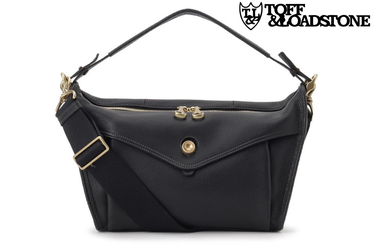 トフ＆ロードストーン バッグ ブラスボタン 2WAY ショルダー (M) ブラック 国産(日本製) TOFF & LOADST..