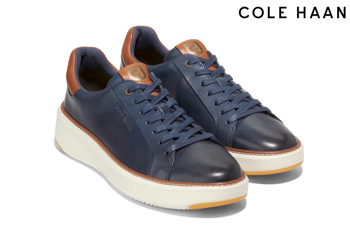 コールハーン メンズ スニーカー グランドプロ トップスピン スニーカー ネイビーブレザー レザー COLE HAAN c37158i