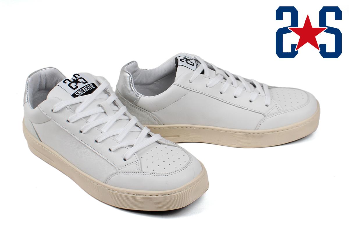 【5日限定！エントリー＋RカードでPt15倍】 【平日15時までのご注文で即日出荷！】 ツースター スニーカー レディース レザー ホワイト シルバー 2STAR 2☆STAR2 2s153 iwhsv