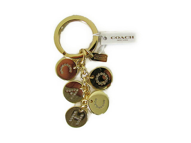 Coach コーチ キーホルダー キーチェーン レターズ チャーム ミックス キーホブ 69939 ゴールドCOACH Gold Letters Charm Mix Key Fob (Style F69939) GD/CY