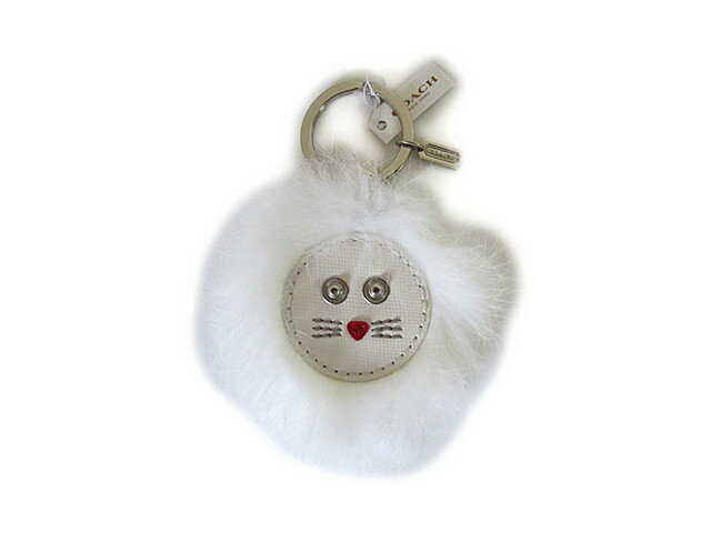 【スペシャル】Coach コーチ キーホルダー キーチェーン チャーム ライオン 62983 ホワイト【新品】COACH Lion Motif Key Ring Keychain FOB (Style F62983) SV/MC