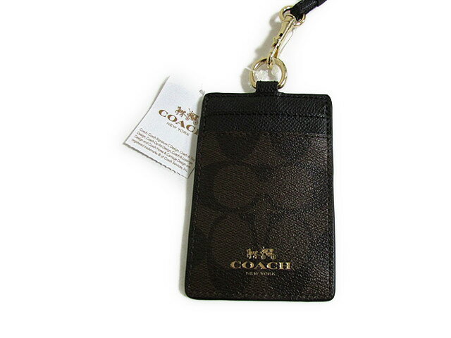 コーチ 定期入れ 【スペシャル】Coach コーチ IDケース シグネチャー PVC ランヤード ID 63274 ブラウン/ブラック【新品】COACH Signature PVC Lanyard ID (Style F63274 IMAA8) IM/Brown/Black