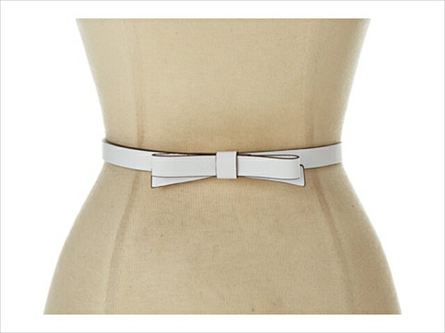 【スペシャル】 kate spade ケイトスペード ベルト スキニー ボウ ベルト キーピース ホワイト サイズL 【新品】kate spade Skinny Bow Belt (PSRU1480) Key Pieces frshwhit SIZE: L