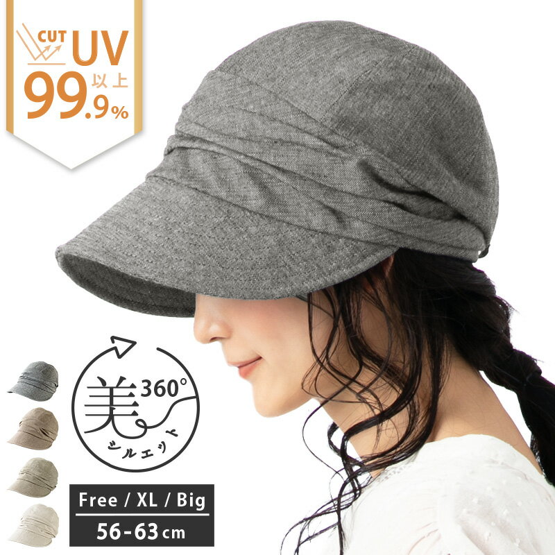 【45%offクーポン1925円】 帽子 レディース 大きいサイズ UV カット 小顔 効果 「SSシャイニングキャ...