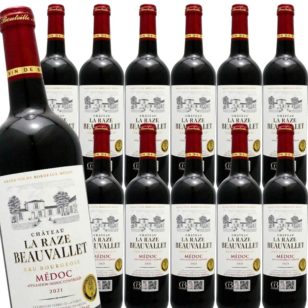 内容量：750ml×12本産地：フランス　ボルドーフランス随一の銘醸地ボルドーの中でも特に高品質な赤を産出するメドック産のクリュ・ブルジョワ認証。黒すぐりやカシスの香り、酸、渋味のバランスがよく、長い余韻も魅力です。ボルドーらしい力強さと2021年ヴィンテージ特有のフレッシュさが、肉の脂と旨味に絶妙にマッチするため焼き肉との相性◎※商品画像はイメージのため、実際の商品と異なる場合がございます。特にご希望がございましたら、 現在の商品を確認させていただきますのでご連絡くださいますようお願い申し上げます。※原材料表示・アレルギー情報は商品画像・現物の一括表示ラベルからご確認ください。食品の原材料表示については、掲載の内容と実物の表記が異なることがございます。 お手元に届きましたら実物の一括表示にて、原材料等をご確認くださいますようお願い申し上げます。酒類の販売について・20歳未満の飲酒は法律により禁じられております。・20歳以上であることを確認できない場合、酒類を販売しません。・このページの酒類は酒類販売業免許通知書に基づき販売しております。