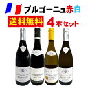 送料無料　赤　白　ワインセット　4本セット　750ml　フランス　ブルゴーニュ　フルーティー　辛口　飲み比べ　ギフト　プレゼント　お買い得　コスパ　ピノ・ノワール　シャルドネ　伊勢丹　クイーンズ