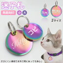 迷子札 刻印無料サービス オーロラ 2サイズ ペット レインボー 虹色 オイルスリック 犬 猫 わんちゃん リング2個付 サークル型 IDタグ ステンレス ネームタグ 首輪 名前 オリジナル 小 中型犬用 イヌ 【名入れ工房 きざみ屋】KIZAMIYA roryxtyle