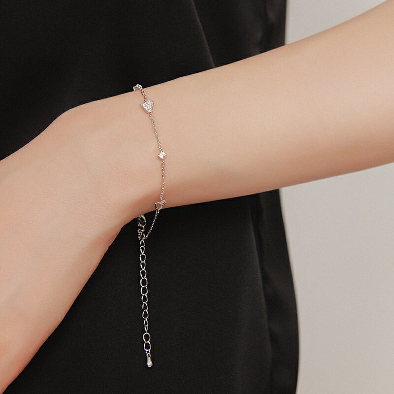 ＼ブラックフライデー15％OFFクーポン＆P5倍／ ブレスレット ラブリーハート ハートブレスレット 3カラ..