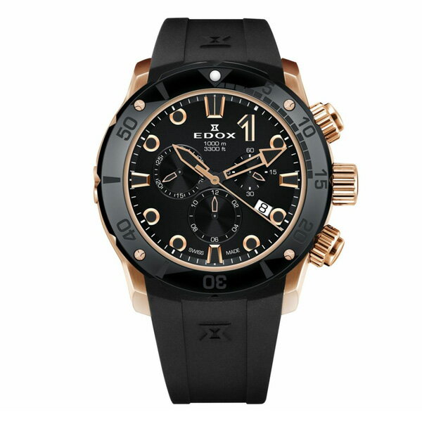 【翌日配送】【最大60回払いまで無金利】【豪華ノベルティ進呈】 正規品 EDOX エドックス クロノオフショア1 クロノグラフ クオーツ メンズ腕時計 送料無料 10242-TINR-NIR ラッピング無料