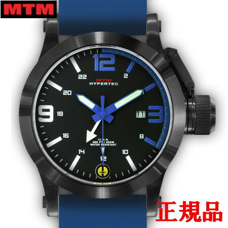【最大24回払いまで無金利】MTM エムティーエム HYPERTEC 44 BLACK - BLUE DIAL- BLUE RUBBER II メンズ腕時計 クォーツ 送料無料 HYP-SB4-BLUE-BL2B-A ラッピング無料