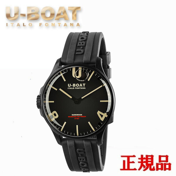 【最大24回払いまで無金利】 U-BOAT ユーボート DARK MOON 44MM BLACK IPB クォーツ メンズ腕時計 送料無料 8464A ラッピング無料