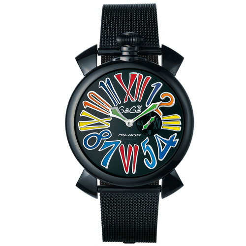 ガガ ミラノ 腕時計（メンズ） 【最大24回払いまで無金利】 【送料無料】 国内正規品 GAGA MILANO ガガミラノSLIM 46MM ブラックPVD メンズ腕時計 5082.1【新品】 ラッピング無料