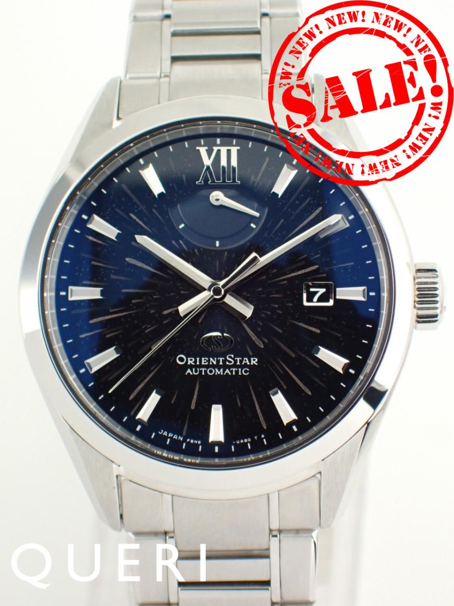 オリエントスターM34 F8 デイト リミテッドエディション RK-BX0007B(F8N6-UAD0)を最安値価格で販売中！こちらは国産の丁寧な手仕事を感じられる｢オリエントスター｣。唯一無二のダイヤルデザインは、ペルセウス座流星群がテー...