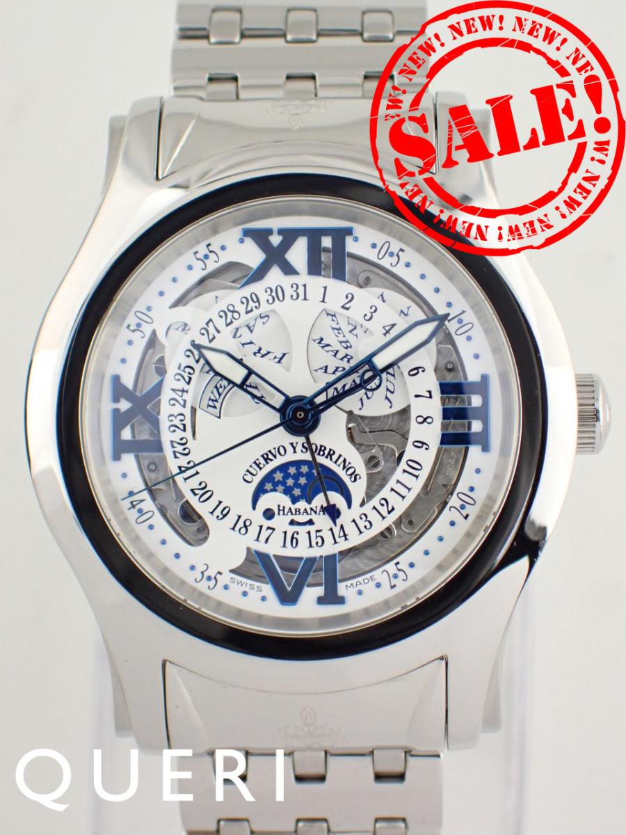 Rakuten - クエルボ・イ・ソブリノス ロブスト トリカレンドグラフォ ルナ スケルトン 2804B-1BS 新品仕上げ済【中古】