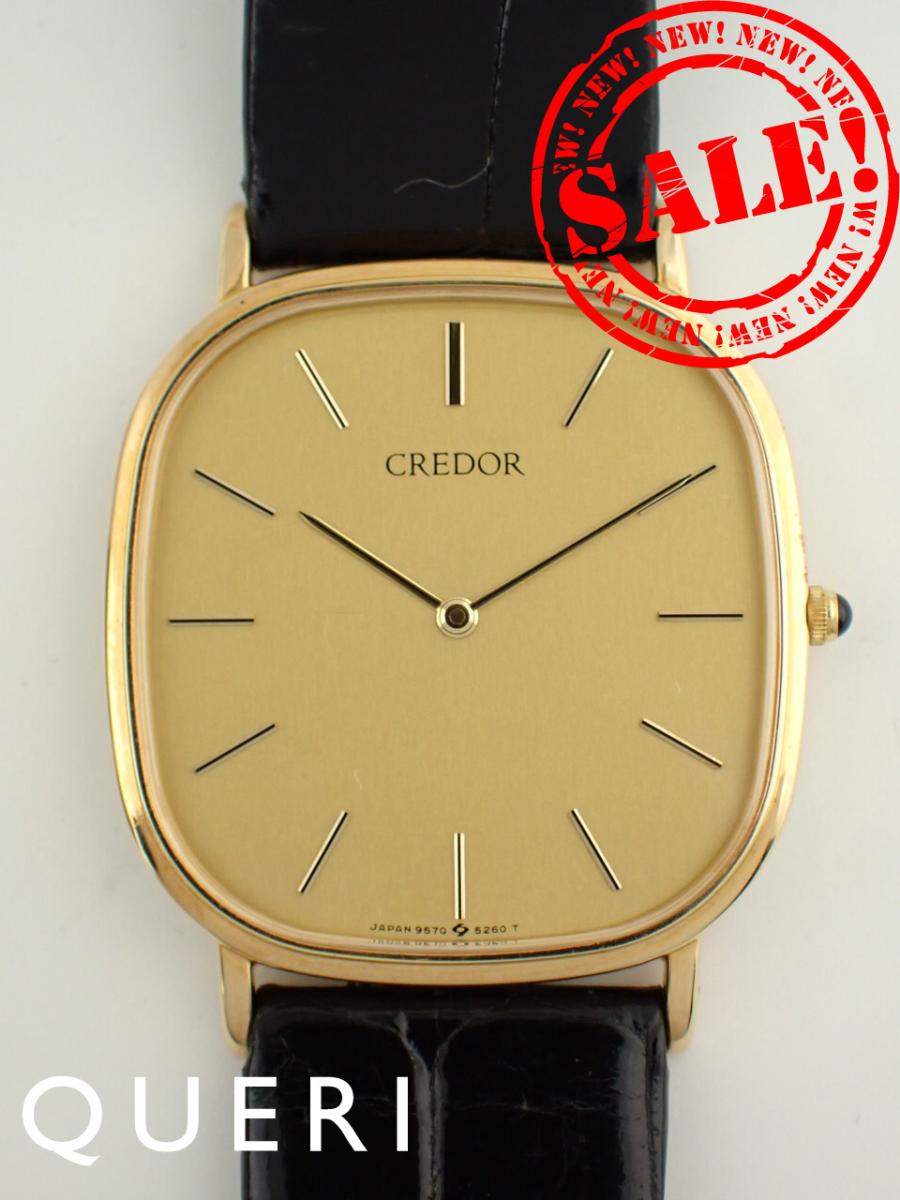 Rakuten - クレドール 18K クォーツ 金無垢 クォーツ スクエアケース GHAK814(9570-5230) 中古【中古】
