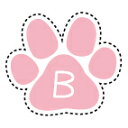 アイロンプリントシール【肉球B】大 ピンク