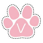 アイロンプリントシール【肉球V】大　ピンク