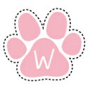 アイロンプリントシール【肉球W】大 ピンク