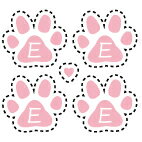 楽天クイックアートアイロンプリントシール【肉球E】小　ピンク