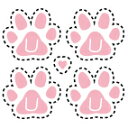 アイロンプリントシール【肉球U】小 ピンク