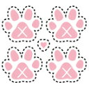 アイロンプリントシール【肉球X】小 ピンク