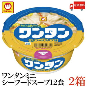 送料無料 マルちゃん ワンタン カップ ミニ シーフードスープ味 33g ×24食【2箱】（わんたん 雲呑 インスタント）