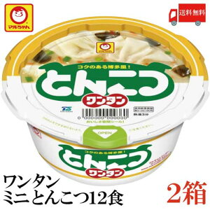 送料無料 マルちゃん ワンタン カップ ミニ とんこつ 37g×24食【2箱】（わんたん 雲呑 インスタント）