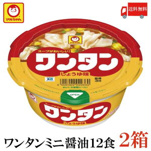 送料無料 マルちゃん ワンタン カップ ミニ 醤油 32g ×24食 【2箱】（わんたん 雲呑 インスタント）