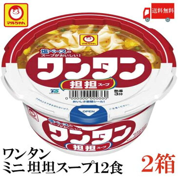 送料無料 マルちゃん ワンタン カップ ミニ 担担スープ 32g×24食【2箱】（わんたん 雲呑 担々スープ 坦々スープ 坦坦スープ）