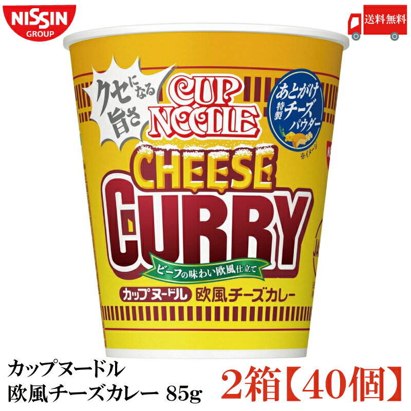 送料無料 日清 カップヌードル 欧風チーズカレー 85g 2箱【40個】