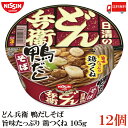 送料無料 日清 どん兵衛 鴨だしそば 旨味たっぷり 鶏つくね 105g×1箱【12個】